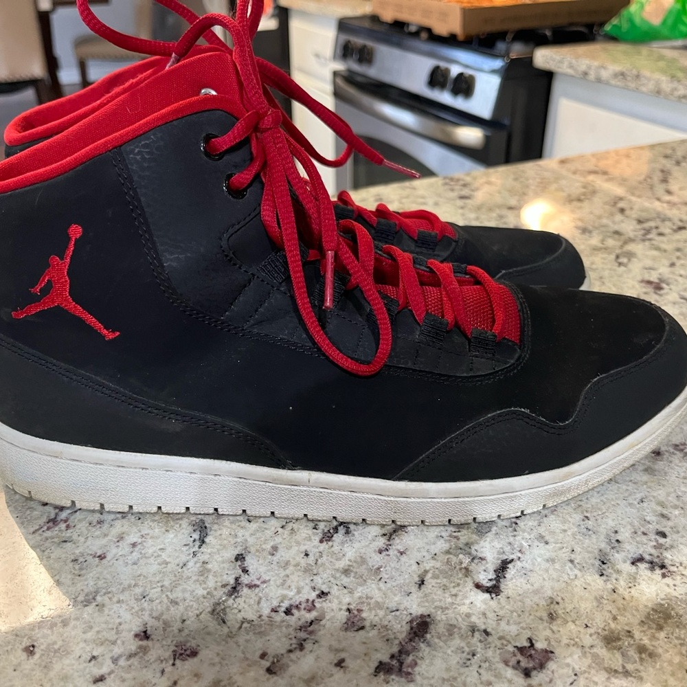 Nike Air Jordan Executive GS Black Red High Top Shoes 820240-001 Men Size 11.5